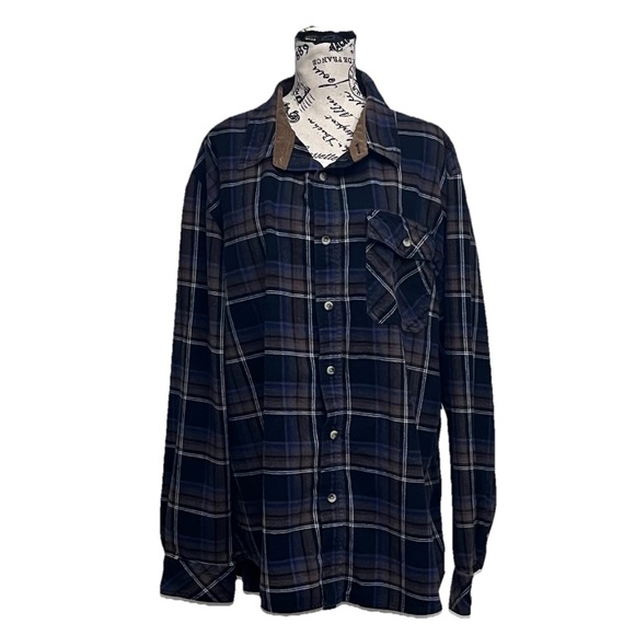 CQR Mens Plaid Flannel Shirt Shacket Fishermen Angler Gorpcore Hiking 2XL PREPPY - Picture 1 of 9